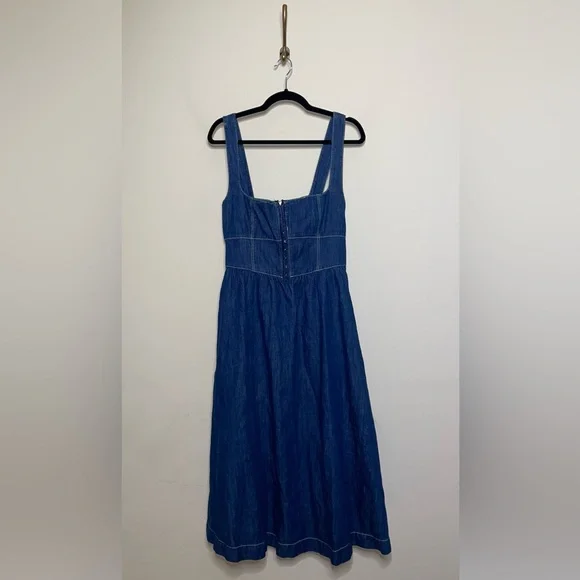 Reformation Tagliatelle Denim Midi Dress